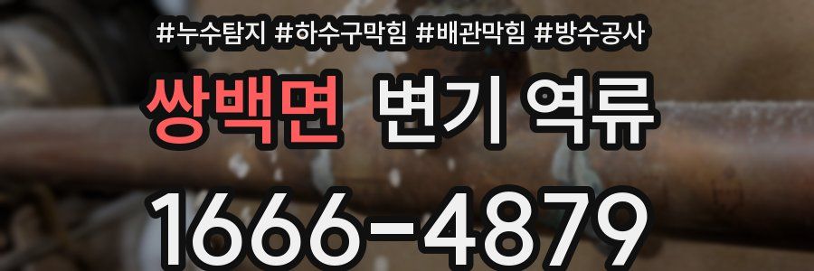 쌍백면 변기 역류