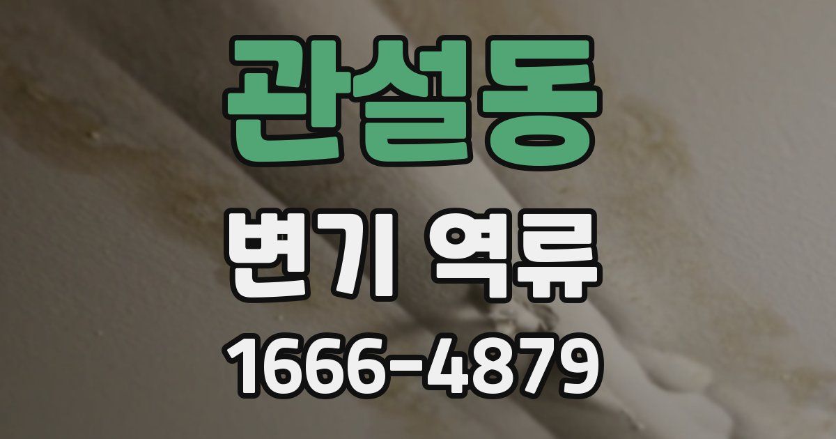 관설동 변기 역류