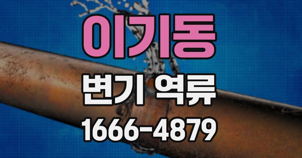이기동 변기 역류