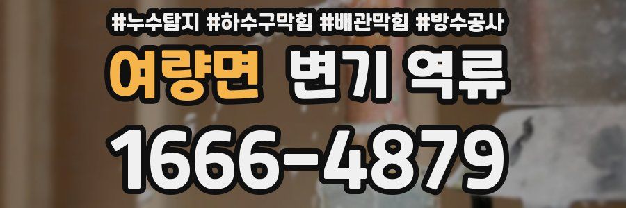 여량면 변기 역류