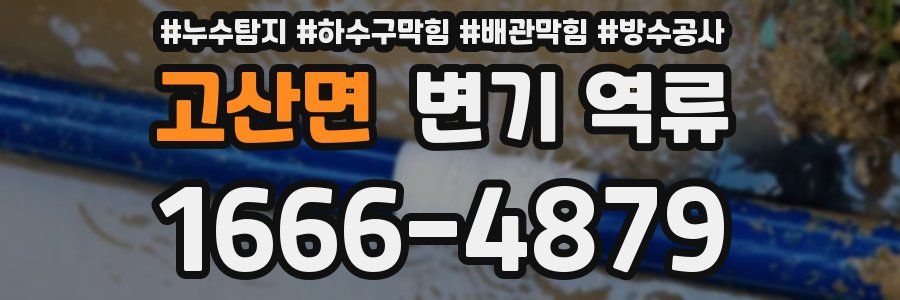 고산면 변기 역류