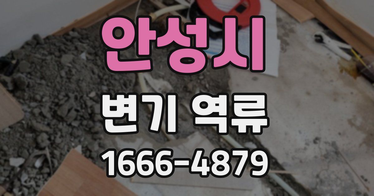안성시 변기 역류