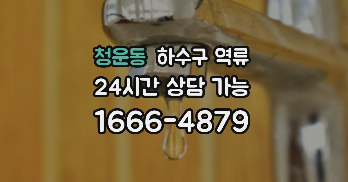 청운동 하수구 역류