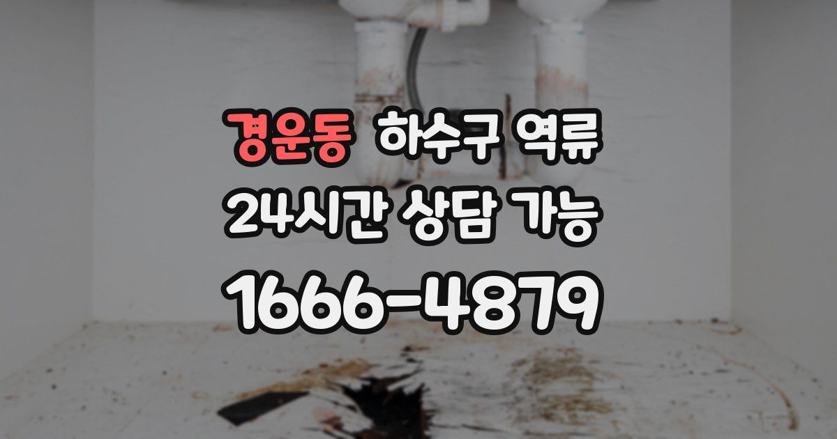 경운동 하수구 역류