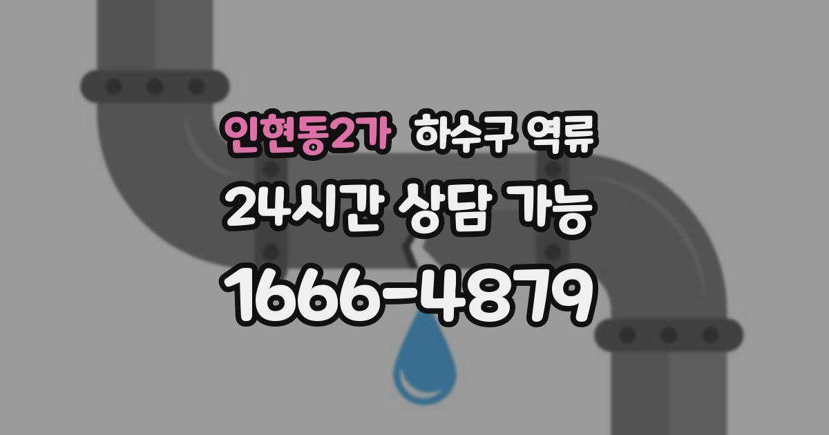 인현동2가 하수구 역류