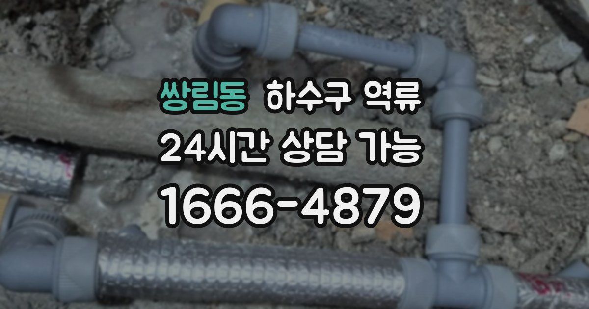 쌍림동 하수구 역류