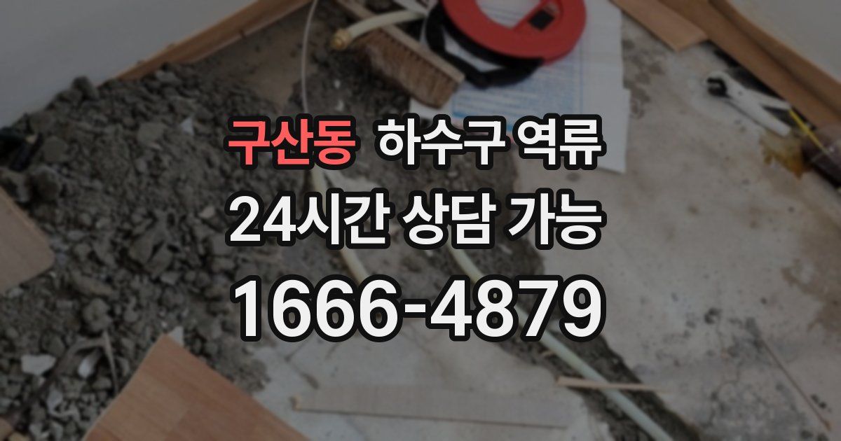 구산동 하수구 역류