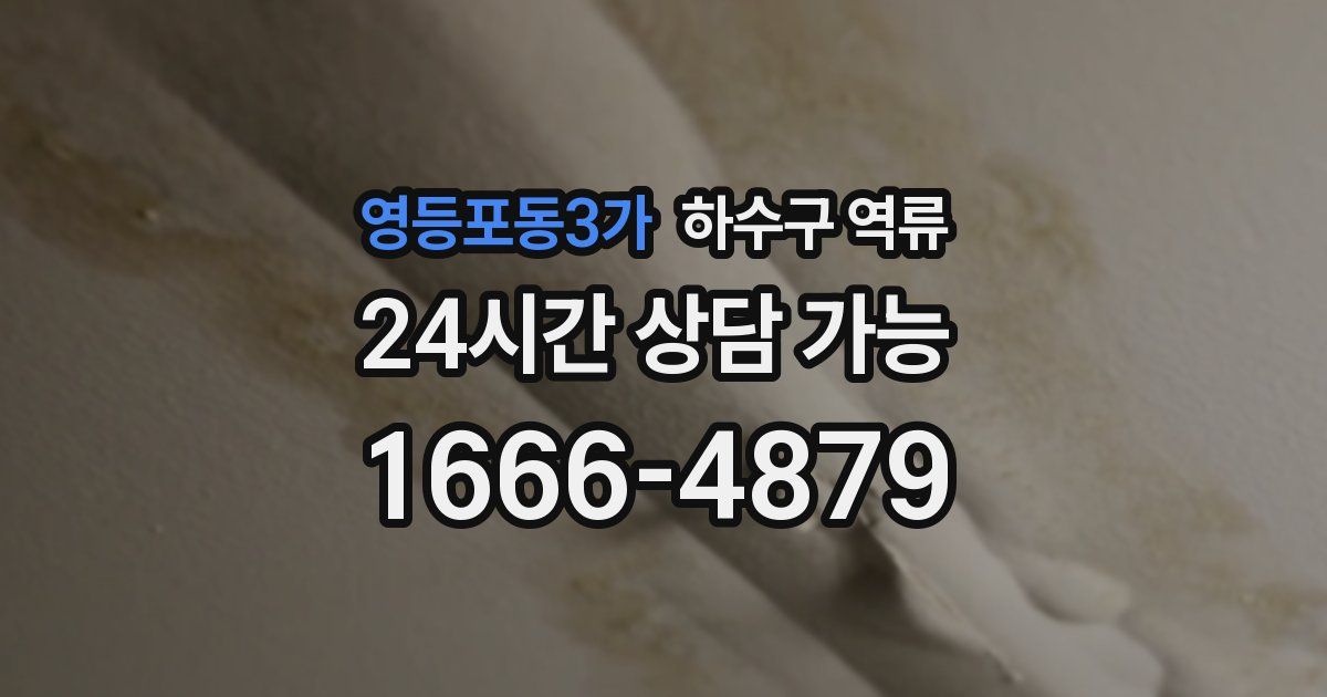 영등포동3가 하수구 역류