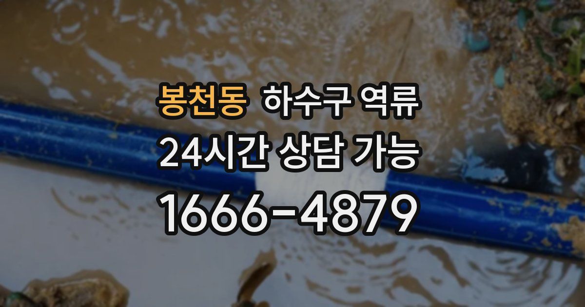 봉천동 하수구 역류