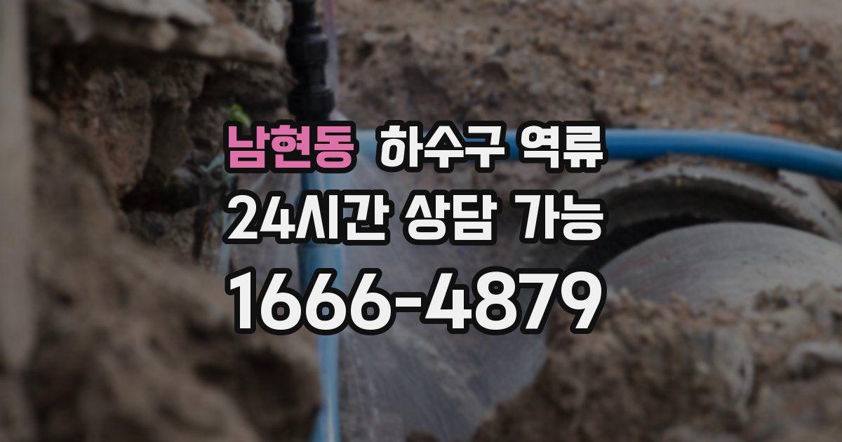 남현동 하수구 역류