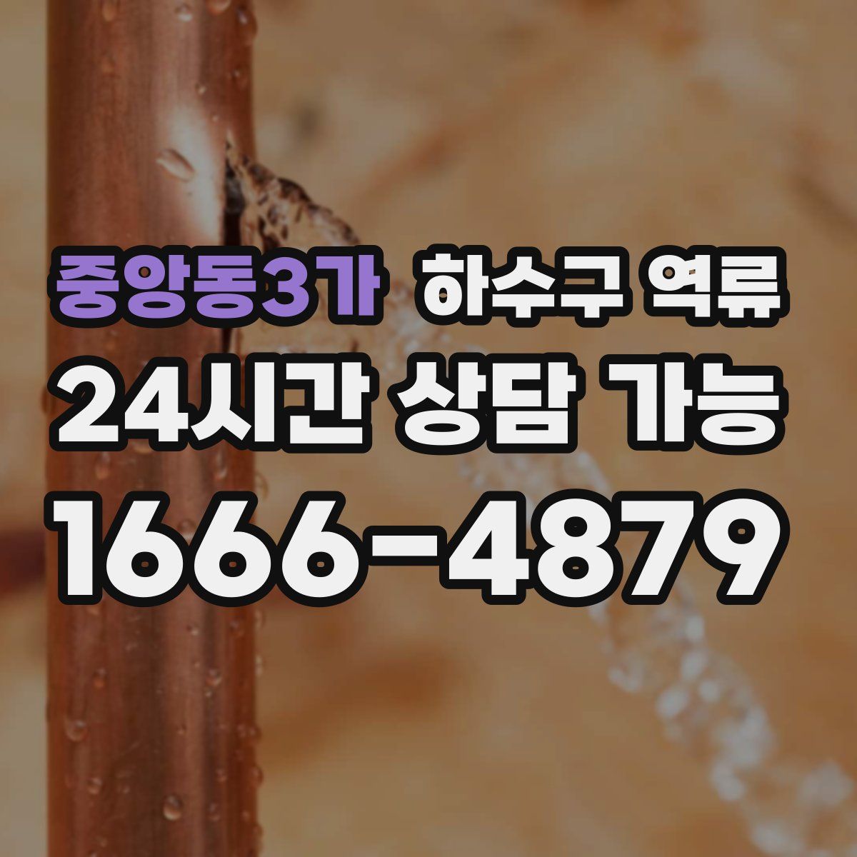 중앙동3가 하수구 역류