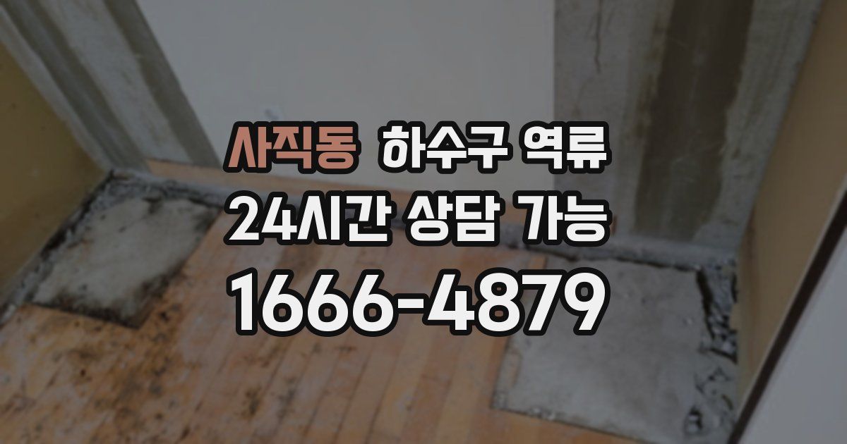 사직동 하수구 역류