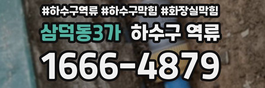 삼덕동3가 하수구 역류