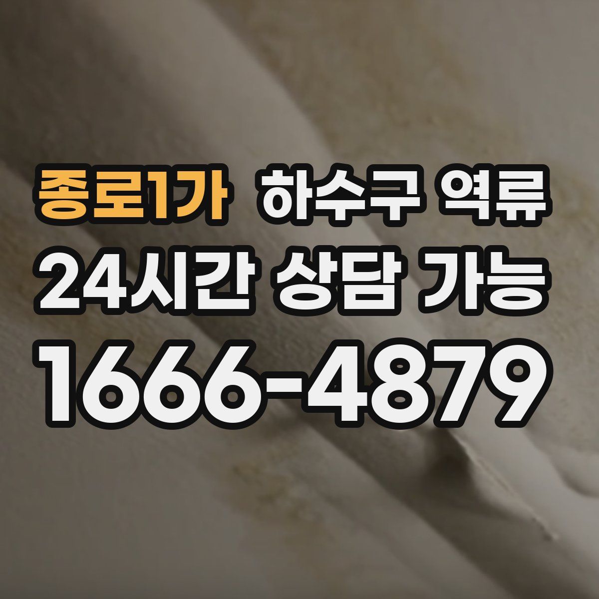 종로1가 하수구 역류