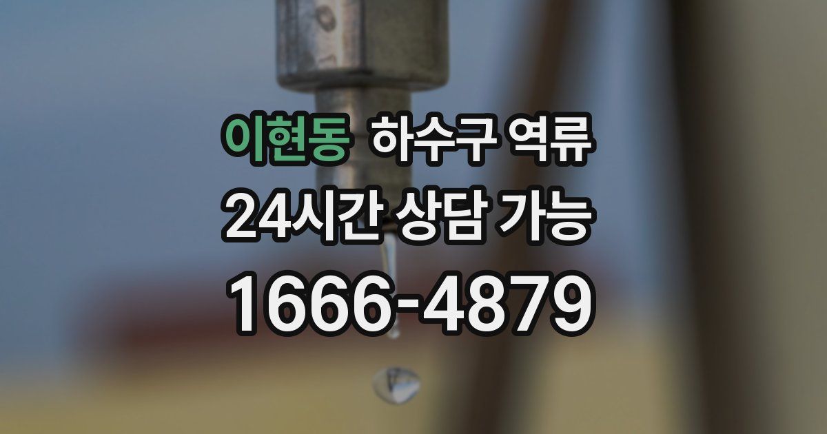 이현동 하수구 역류