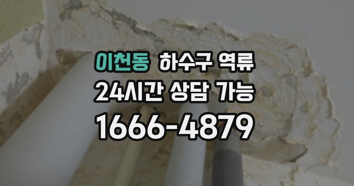 이천동 하수구 역류