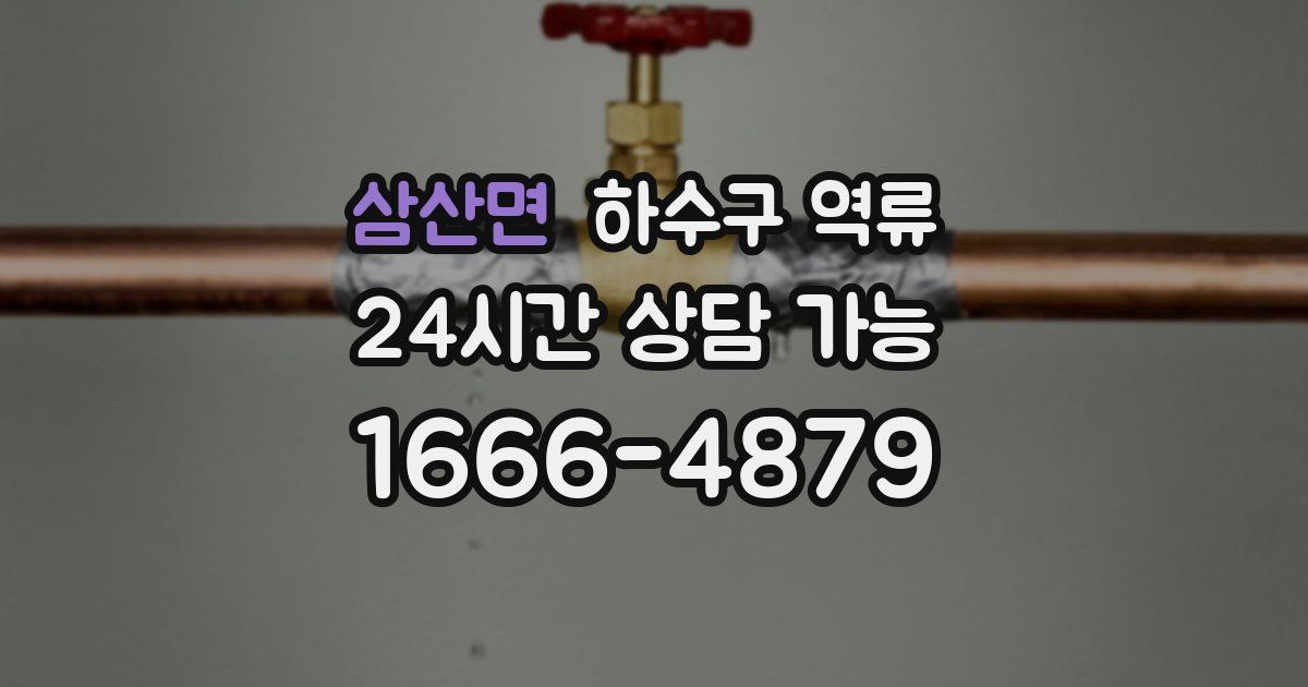 삼산면 하수구 역류