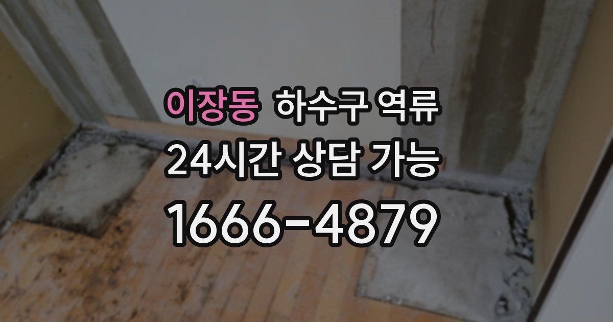 이장동 하수구 역류