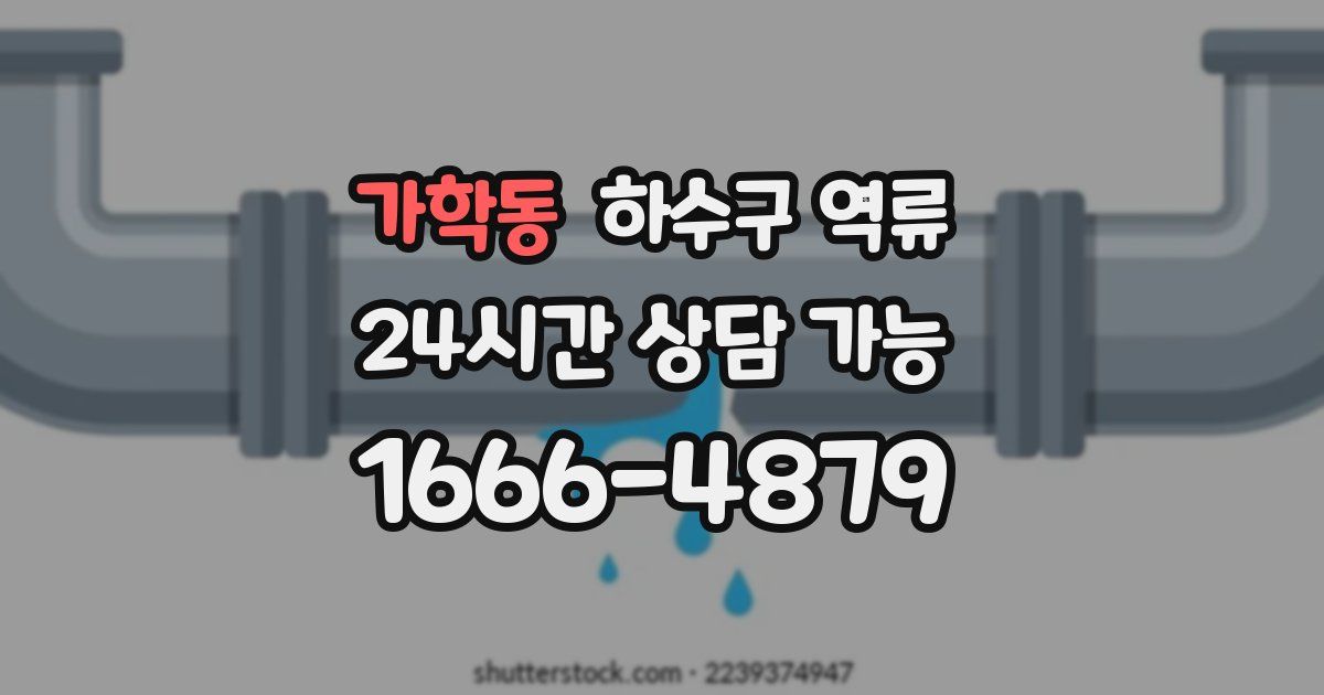 가학동 하수구 역류