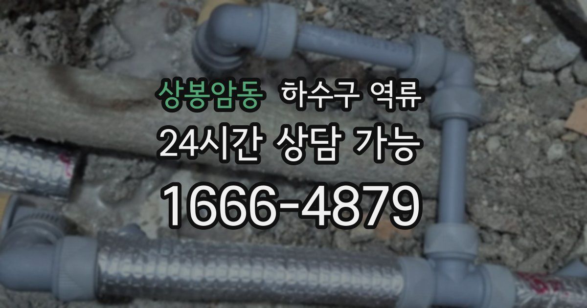 상봉암동 하수구 역류