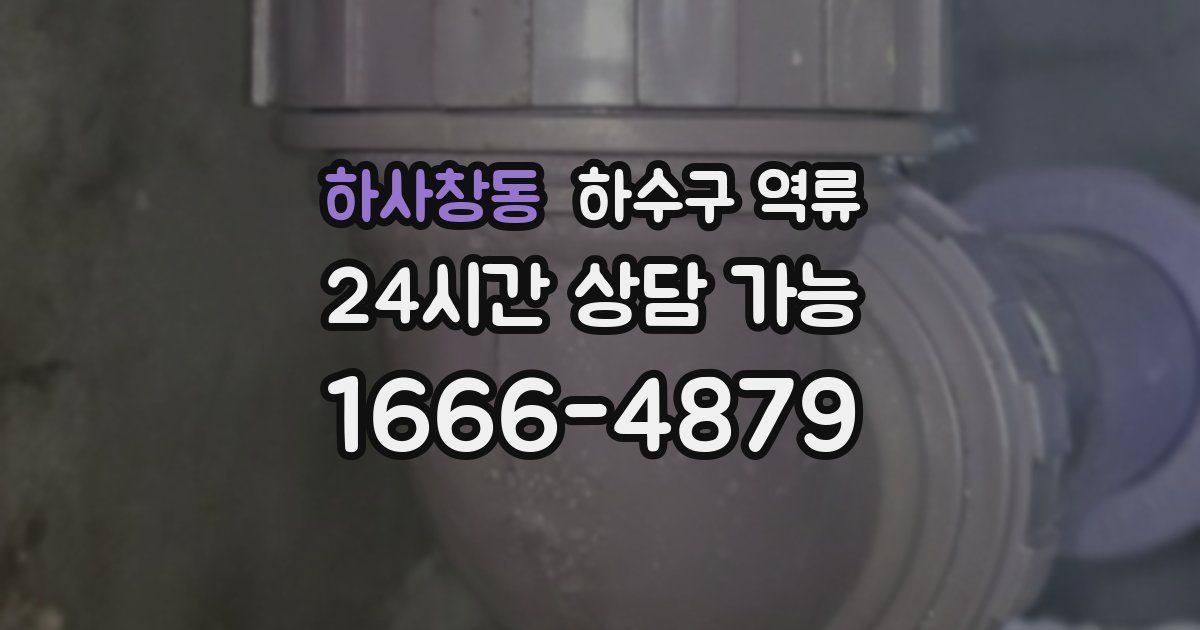 하사창동 하수구 역류