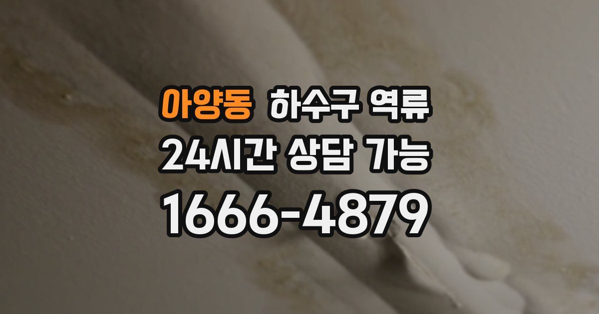 아양동 하수구 역류