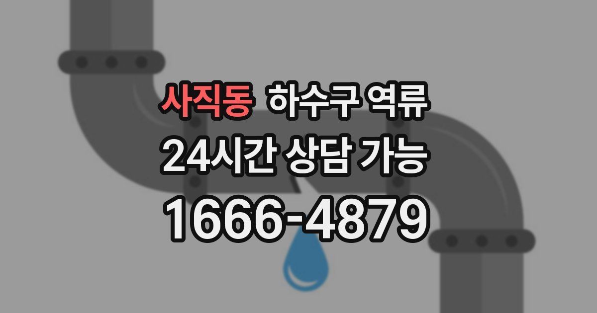 사직동 하수구 역류