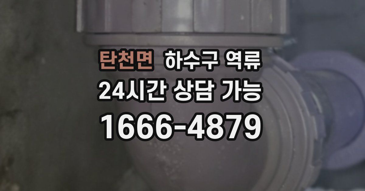 탄천면 하수구 역류