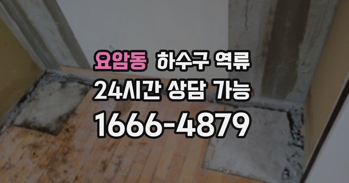 요암동 하수구 역류