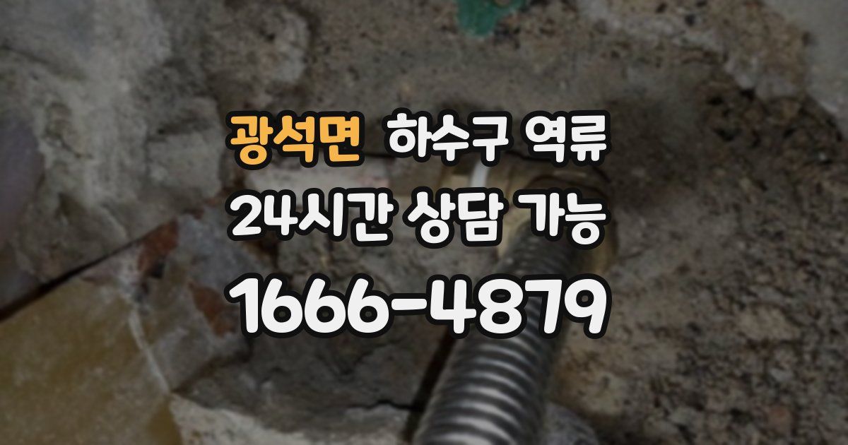 광석면 하수구 역류