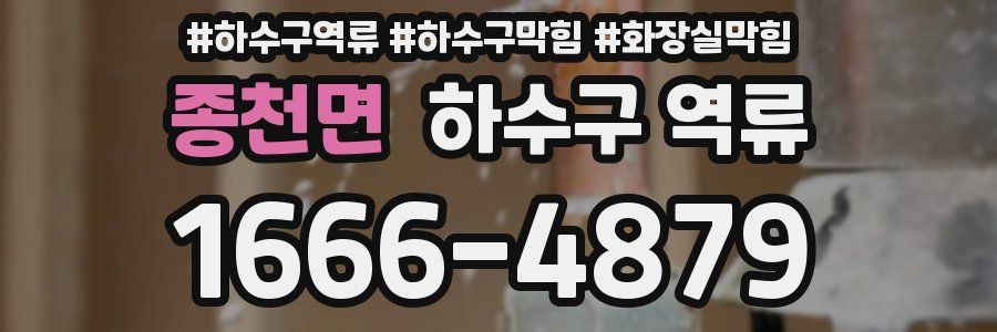 종천면 하수구 역류