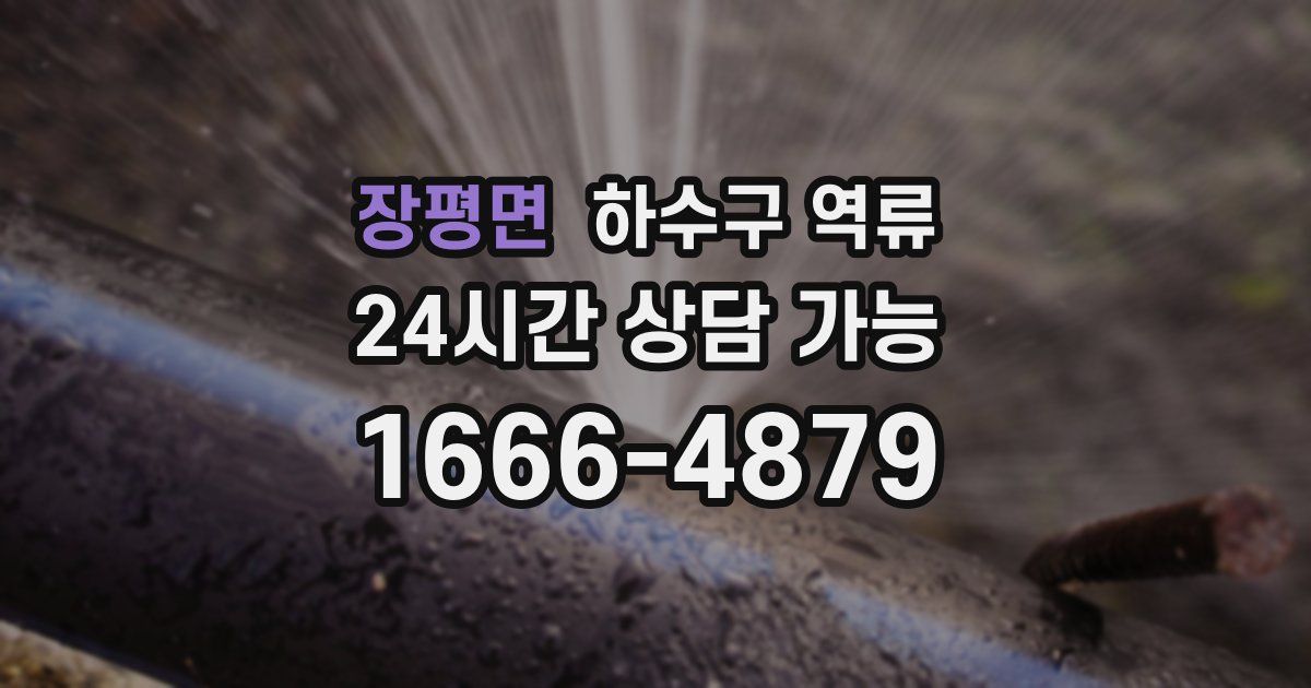 장평면 하수구 역류