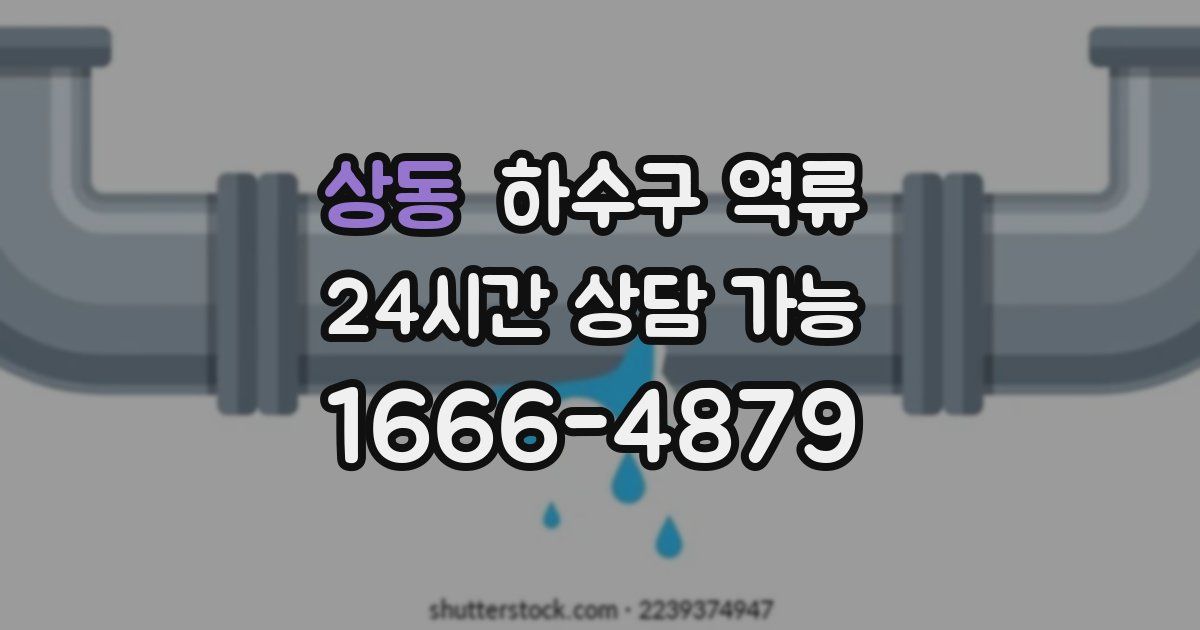 상동 하수구 역류