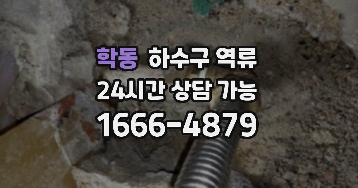 학동 하수구 역류