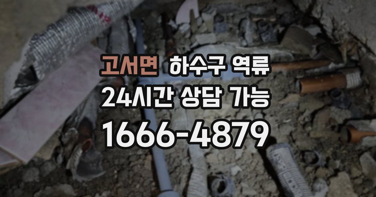 고서면 하수구 역류