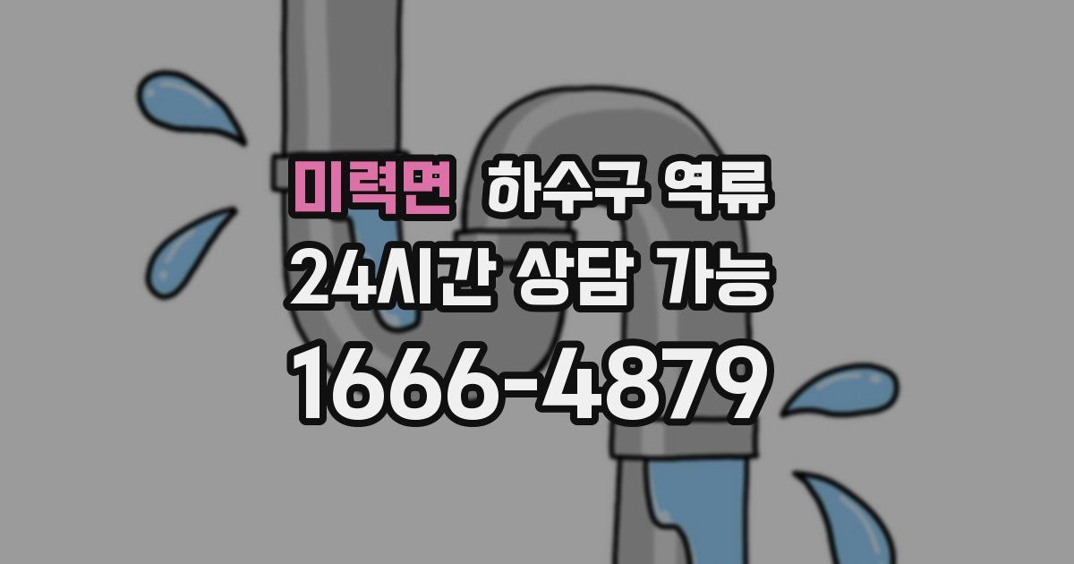 미력면 하수구 역류