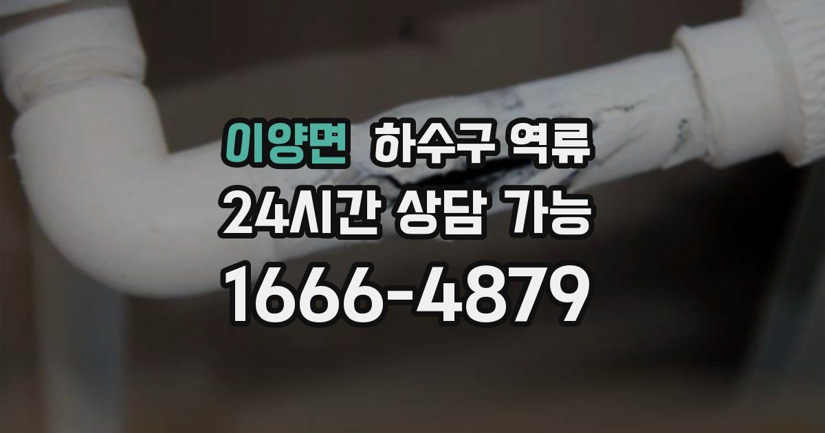 이양면 하수구 역류