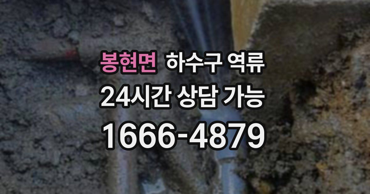 봉현면 하수구 역류