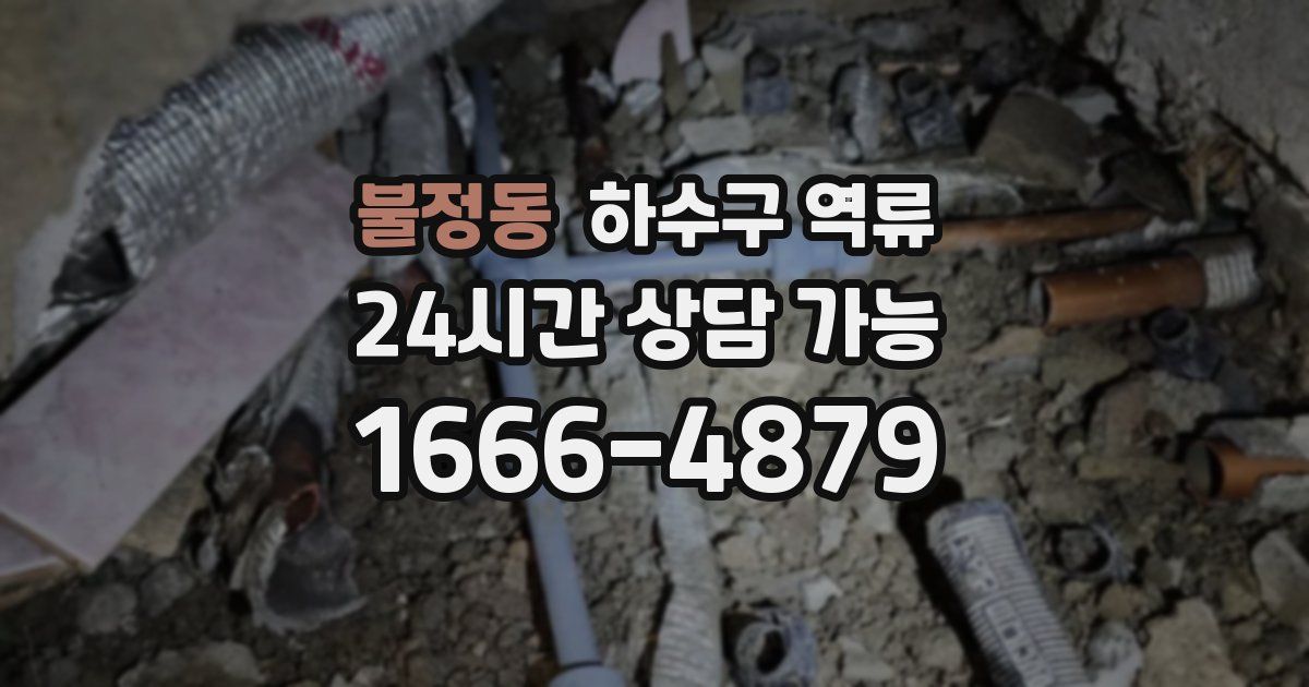 불정동 하수구 역류