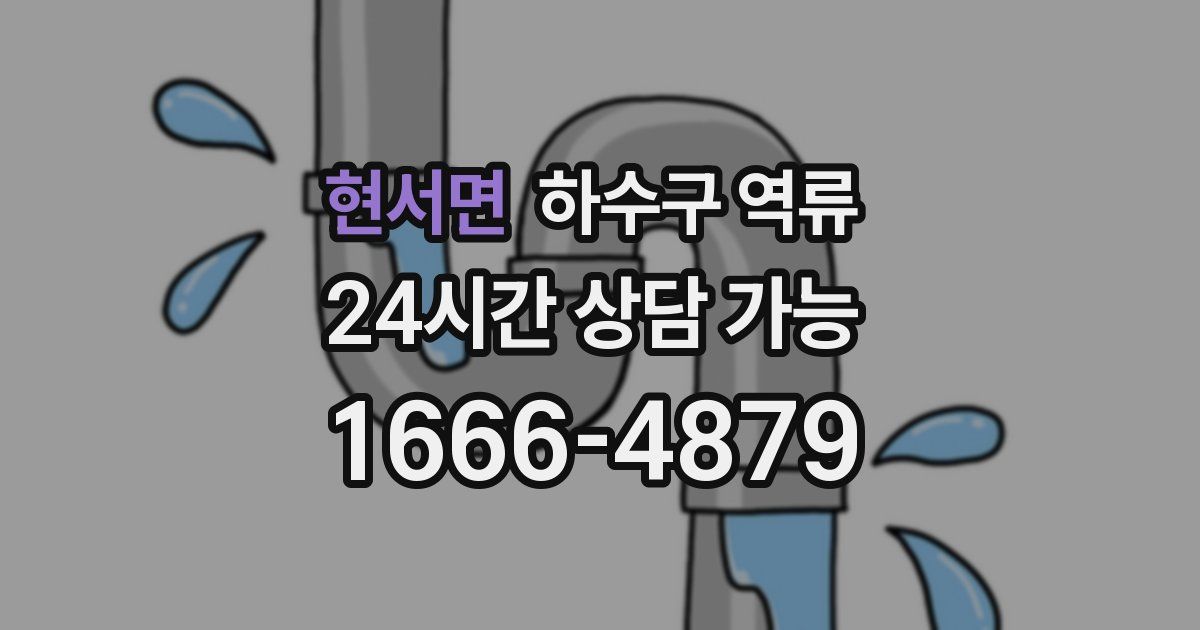 현서면 하수구 역류