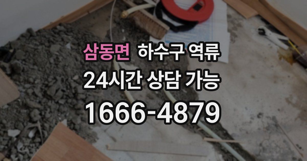 삼동면 하수구 역류