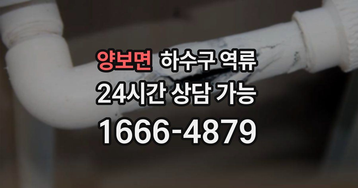 양보면 하수구 역류