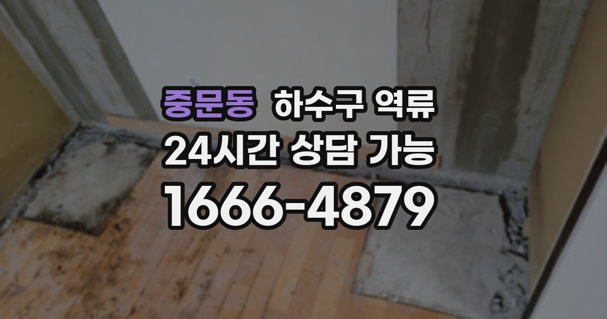 중문동 하수구 역류