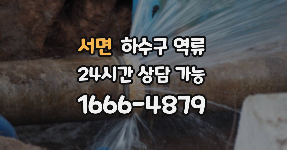 서면 하수구 역류