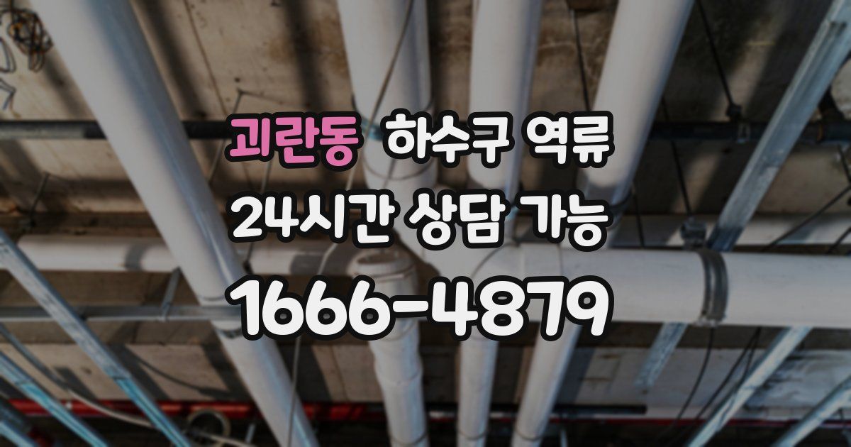 괴란동 하수구 역류