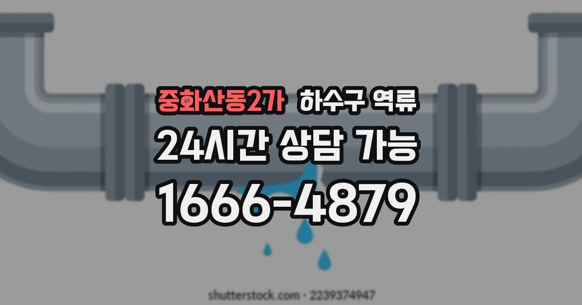 중화산동2가 하수구 역류