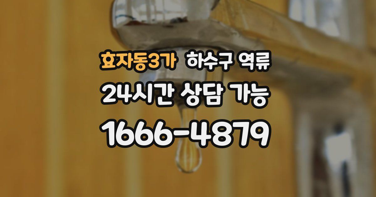 효자동3가 하수구 역류