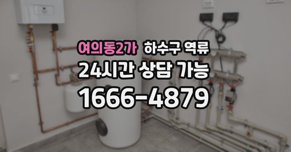 여의동2가 하수구 역류