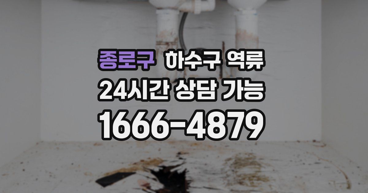 종로구 하수구 역류