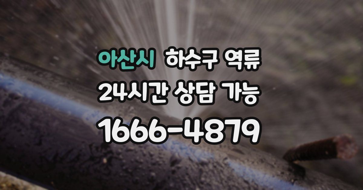 아산시 하수구 역류